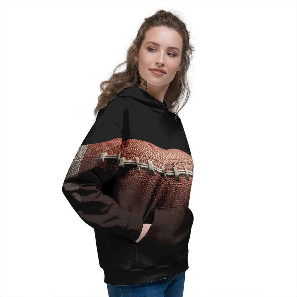 American Football Print Ball Women's Hoodie-grizzshop