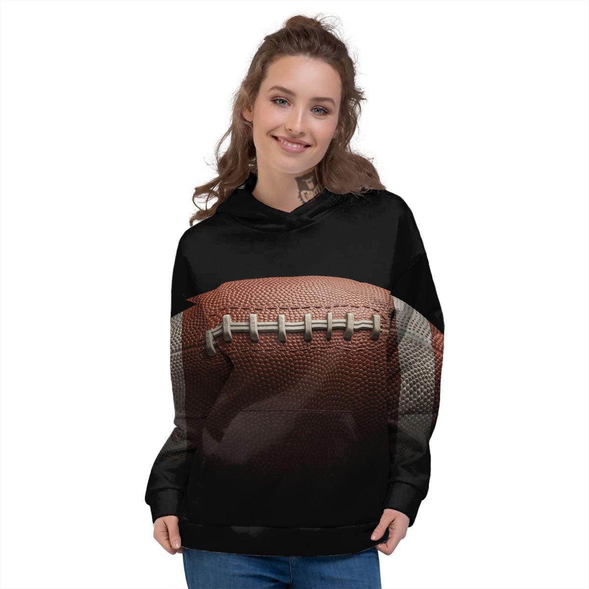 American Football Print Ball Women's Hoodie-grizzshop