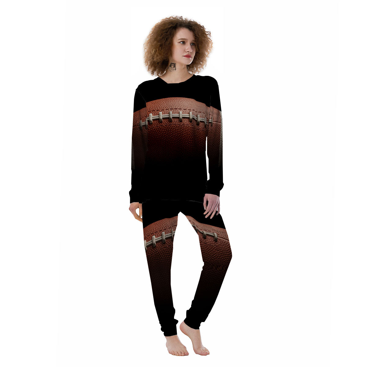 American Football Print Ball Women's Pajamas-grizzshop