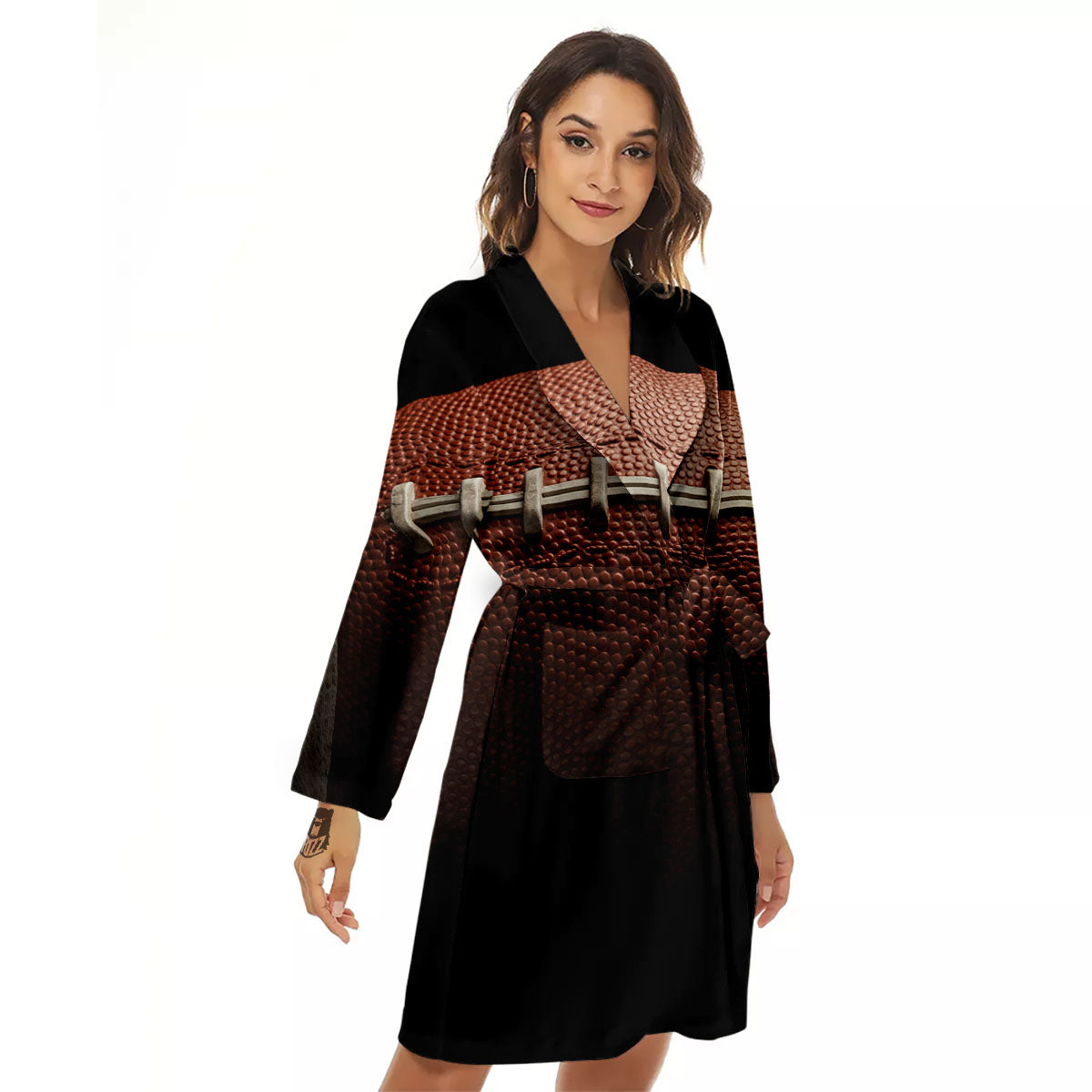 American Football Print Ball Women's Robe-grizzshop