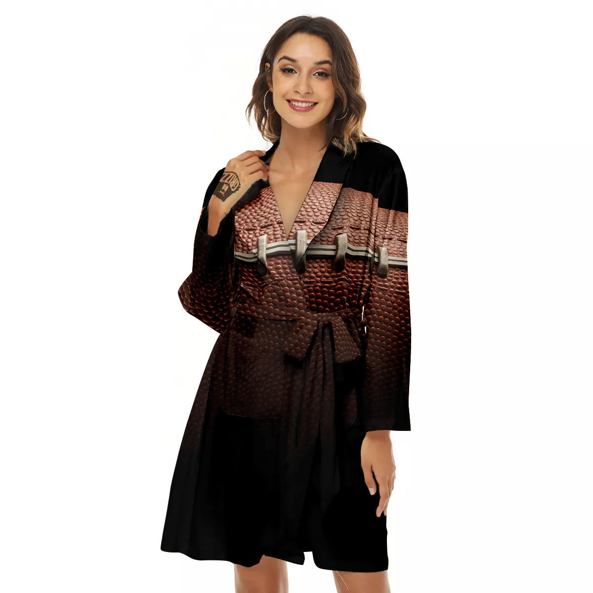 American Football Print Ball Women's Robe-grizzshop