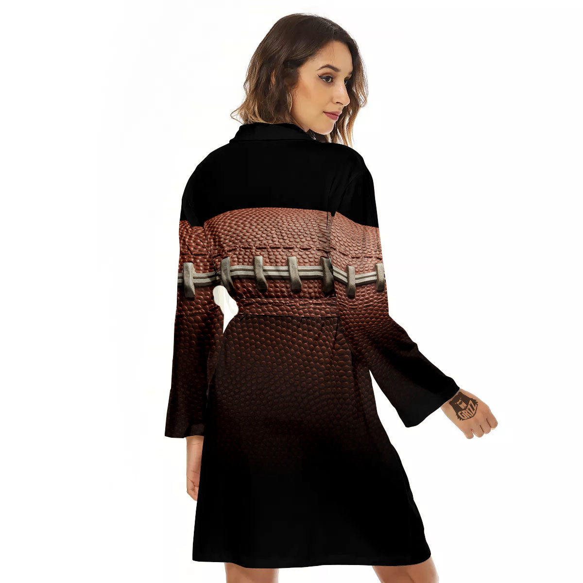 American Football Print Ball Women's Robe-grizzshop