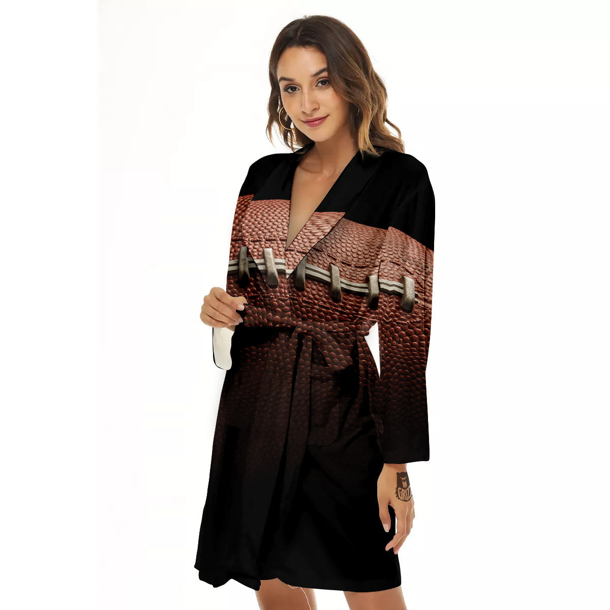 American Football Print Ball Women's Robe-grizzshop
