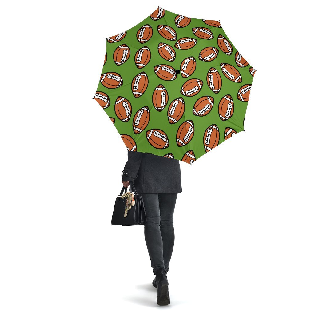 American Football Print Pattern Automatic Foldable Umbrella-grizzshop