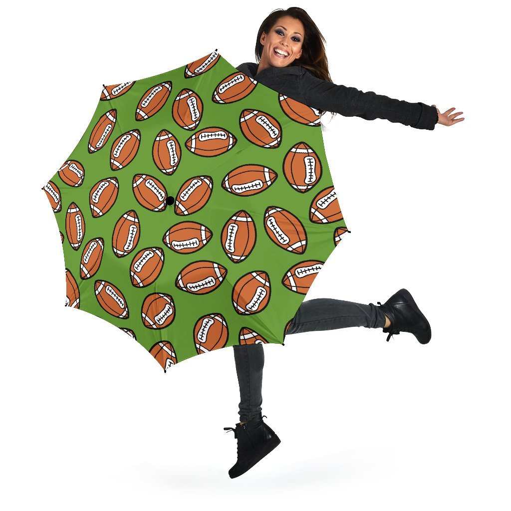 American Football Print Pattern Automatic Foldable Umbrella-grizzshop