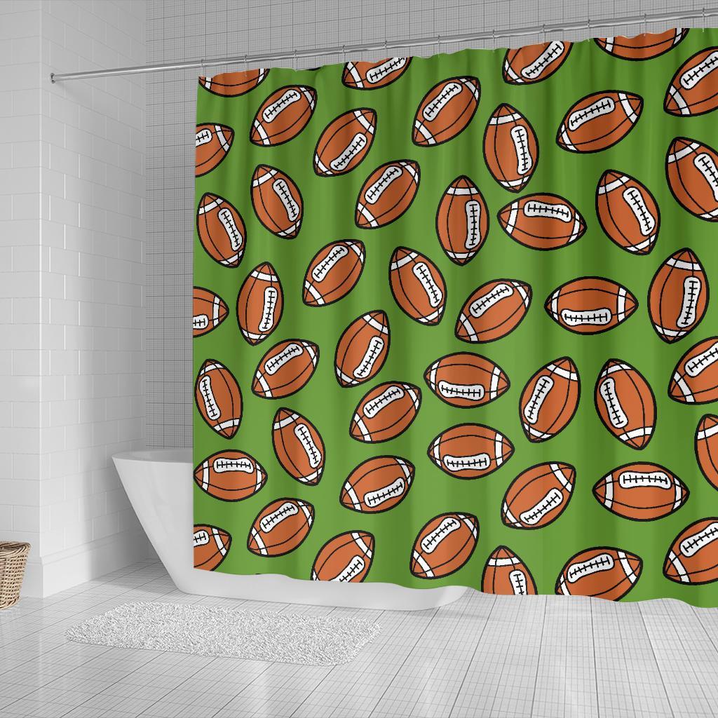 American Football Print Pattern Bathroom Shower Curtain-grizzshop