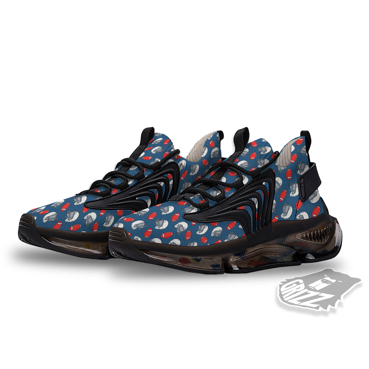 American Football Print Pattern Black Gym Shoes-grizzshop