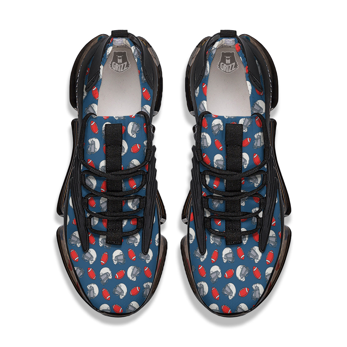 American Football Print Pattern Black Gym Shoes-grizzshop