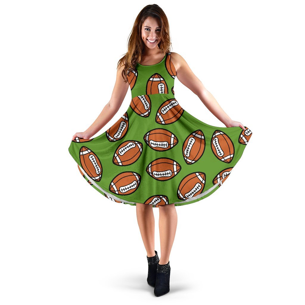 American Football Print Pattern Dress-grizzshop