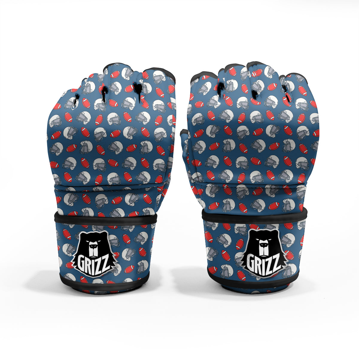 American Football Print Pattern MMA Gloves-grizzshop