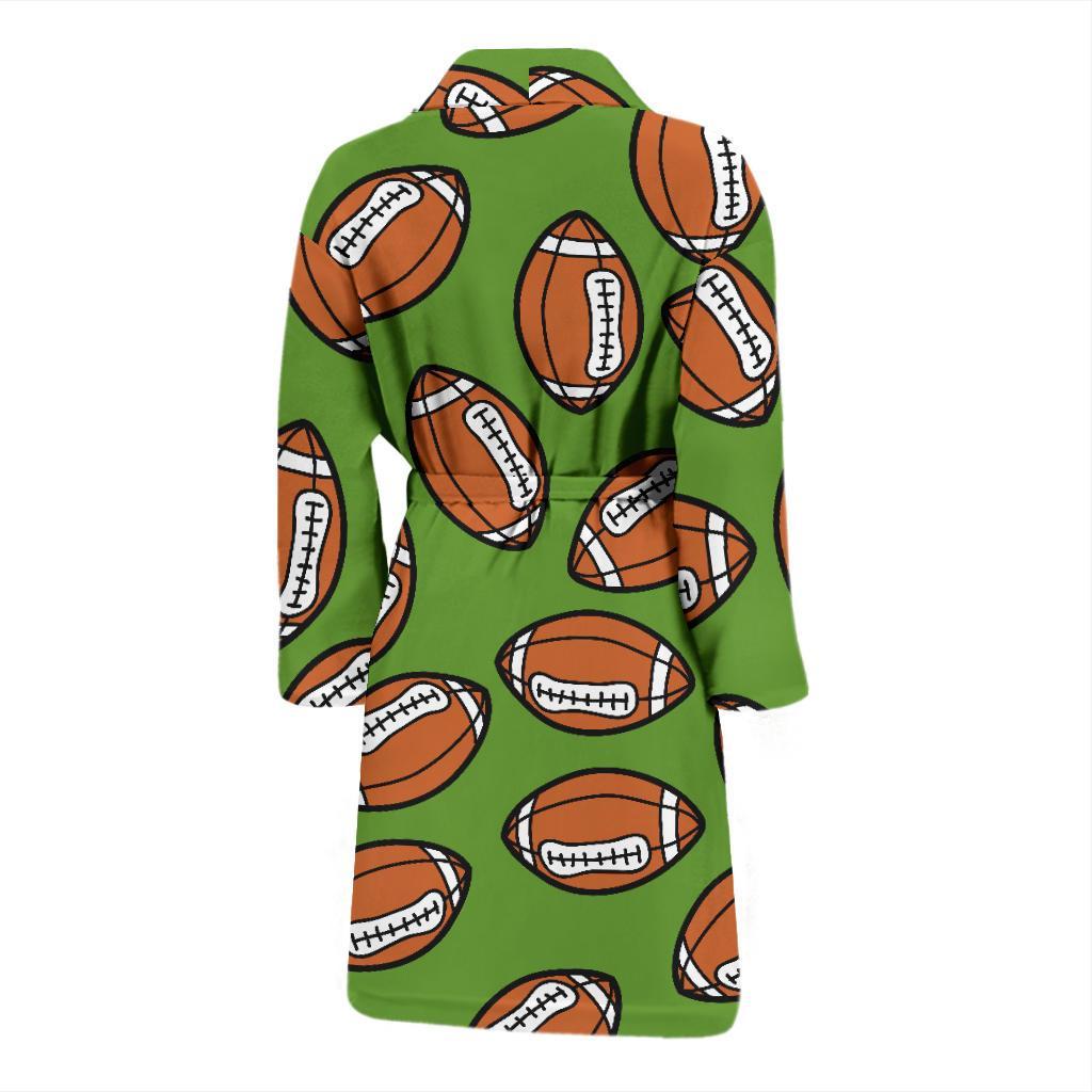 American Football Print Pattern Men Long Robe-grizzshop