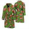 American Football Print Pattern Men Long Robe-grizzshop