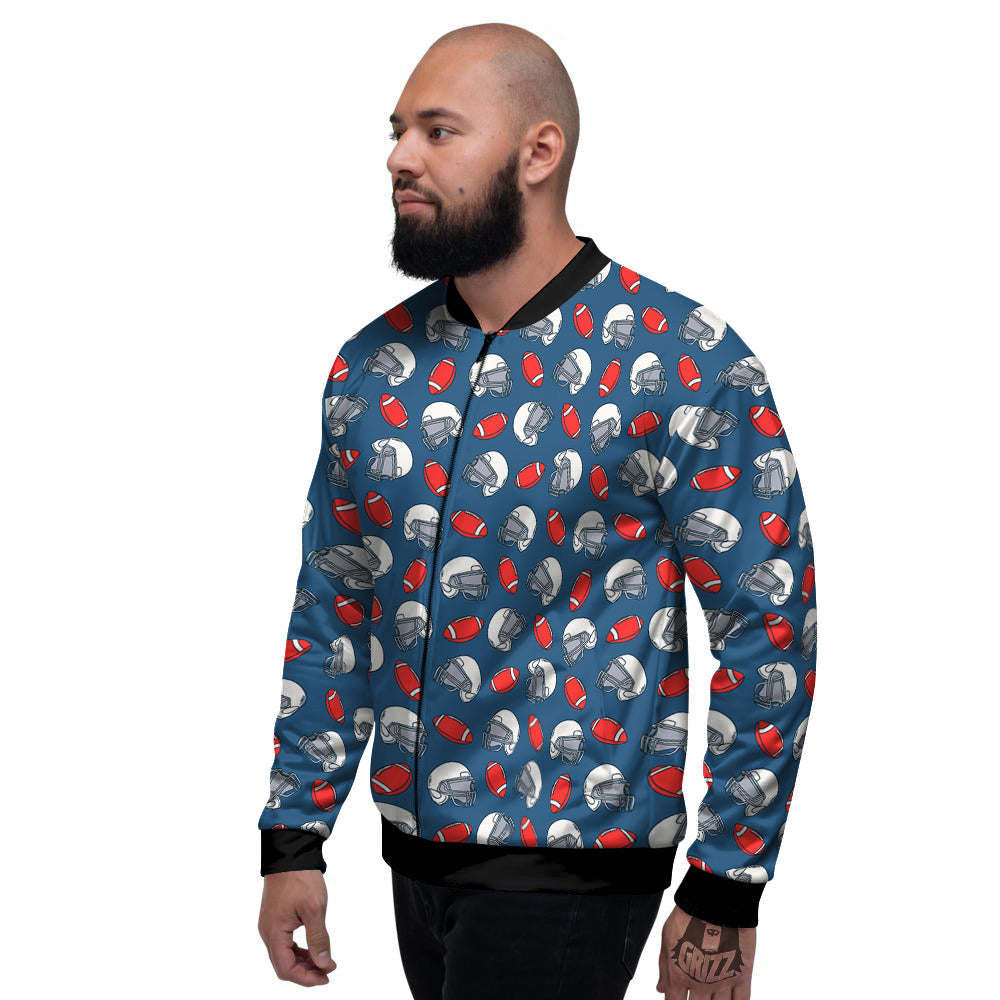 American Football Print Pattern Men's Bomber Jacket-grizzshop