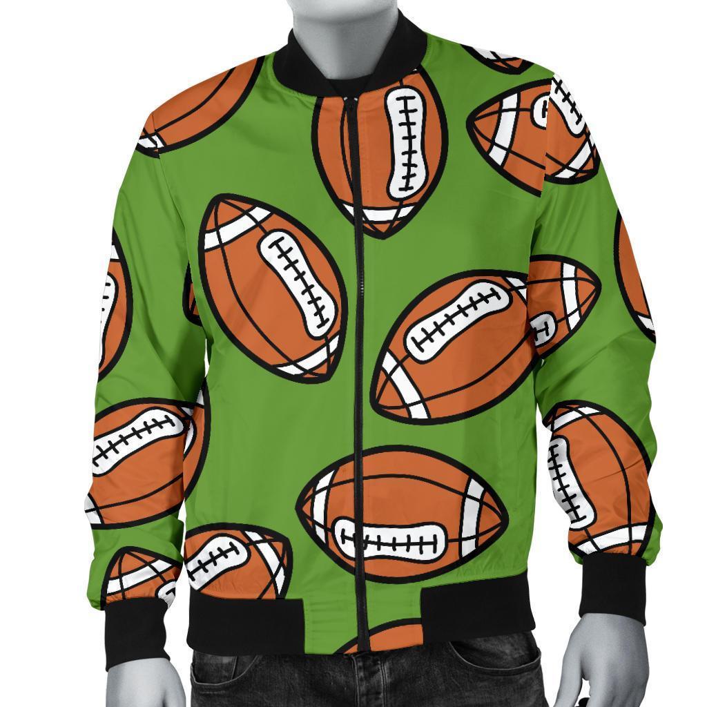 American Football Pattern Print Men's Bomber Jacket