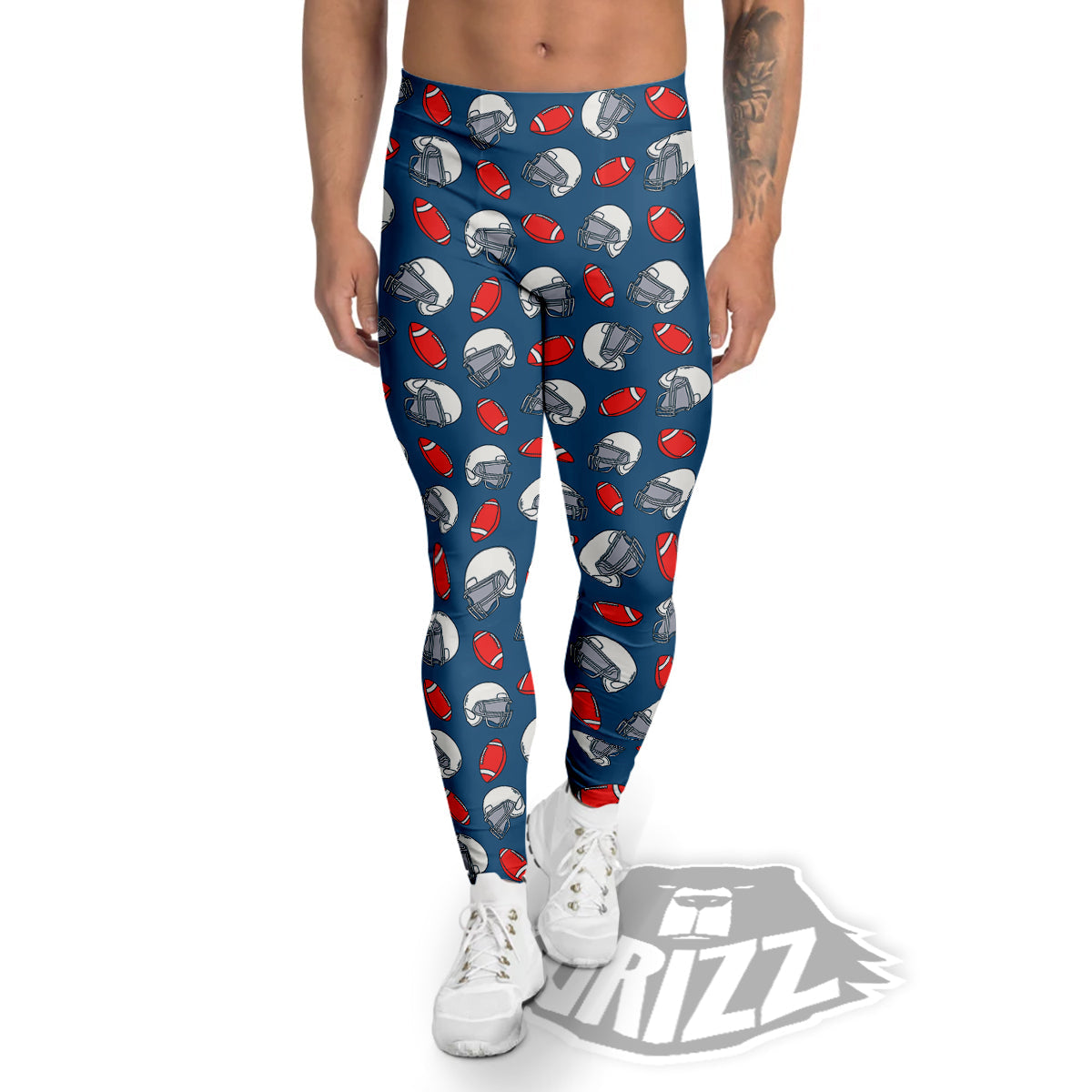 American Football Print Pattern Men's Leggings-grizzshop