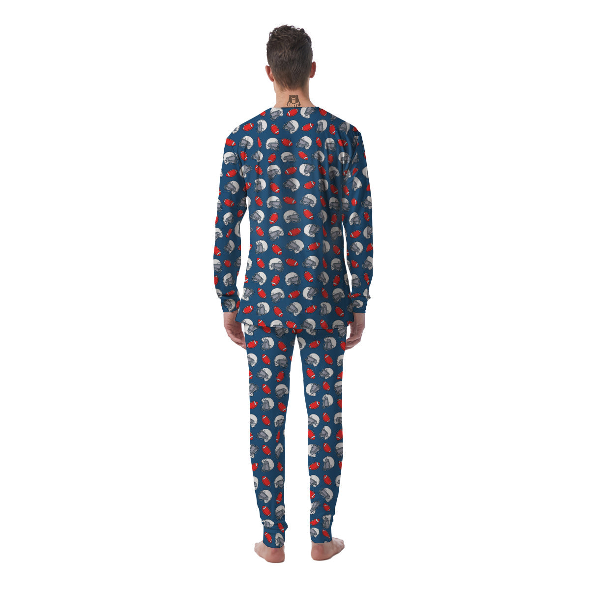 American Football Print Pattern Men's Pajamas-grizzshop