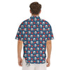 American Football Print Pattern Men's Short Sleeve Shirts-grizzshop