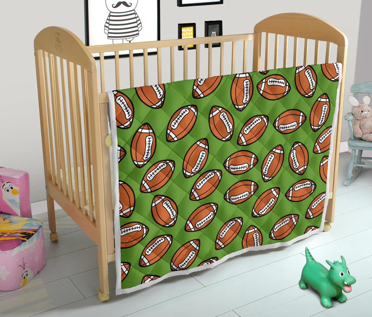 American Football Print Pattern Quilt-grizzshop