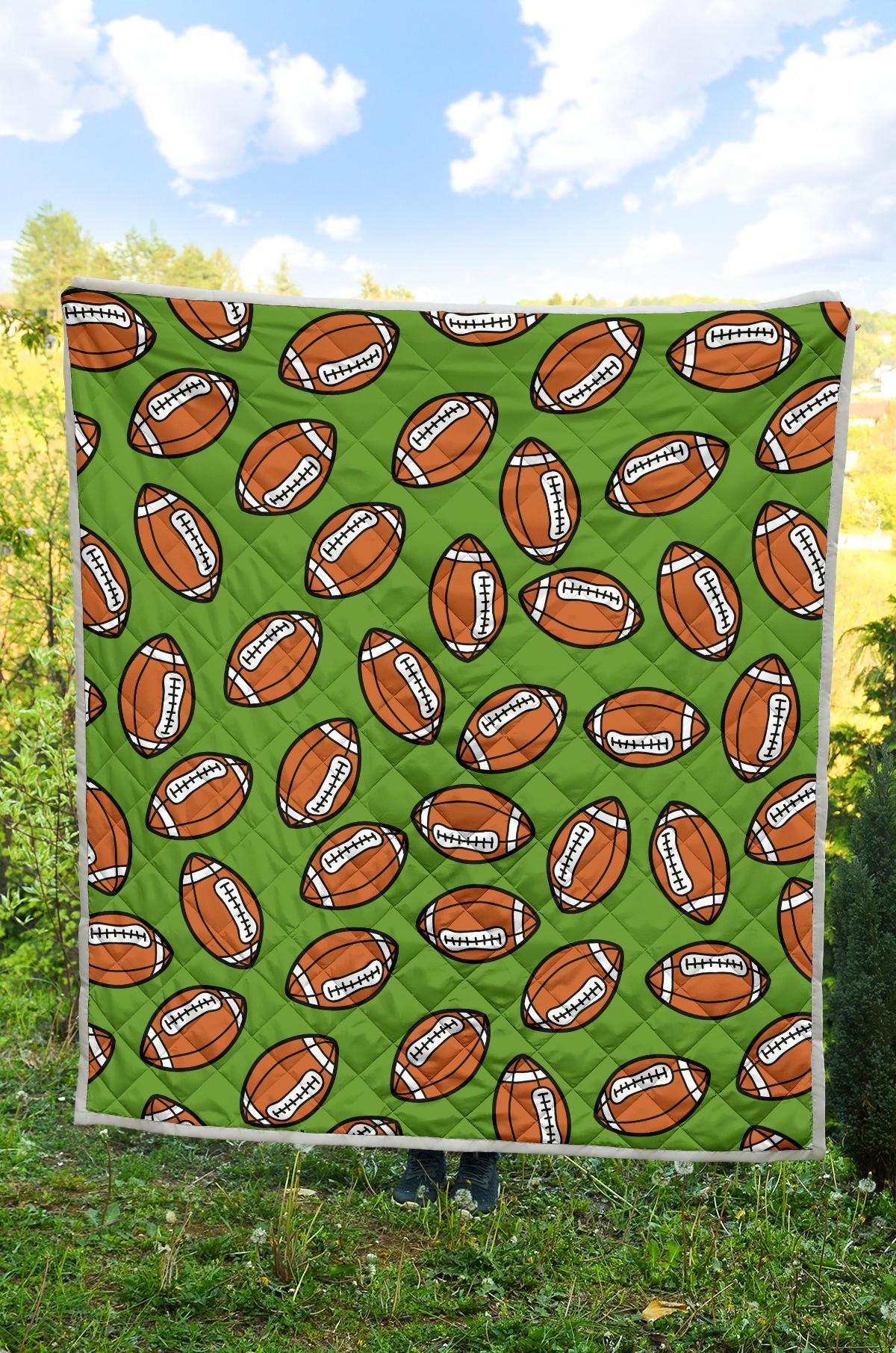 American Football Print Pattern Quilt-grizzshop