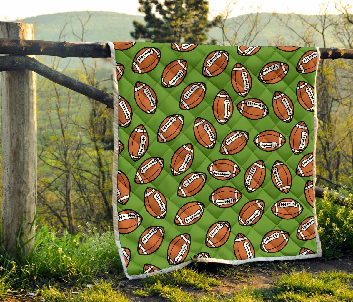 American Football Print Pattern Quilt-grizzshop