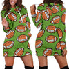 American Football Print Pattern Women Hoodie Dress-grizzshop