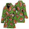 American Football Print Pattern Women Long Robe-grizzshop