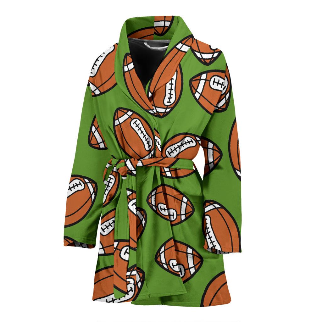 American Football Print Pattern Women Long Robe-grizzshop