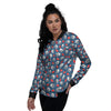 American Football Print Pattern Women's Bomber Jacket-grizzshop