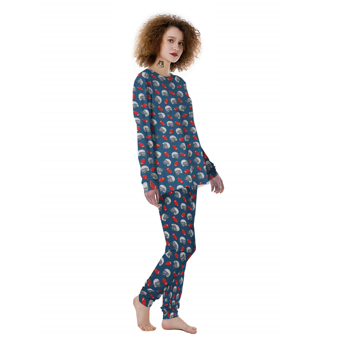 American Football Print Pattern Women's Pajamas-grizzshop