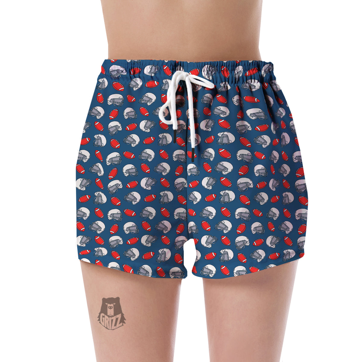 American Football Print Pattern Women's Shorts-grizzshop
