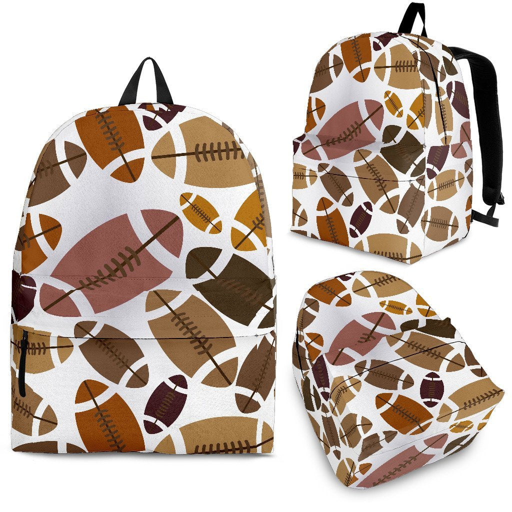 American Football Rugby Ball Pattern Print Backpack-grizzshop