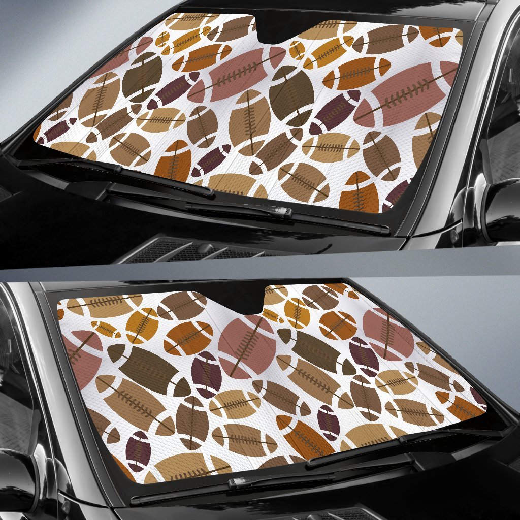 American Football Rugby Ball Pattern Print Car Sun Shade-grizzshop