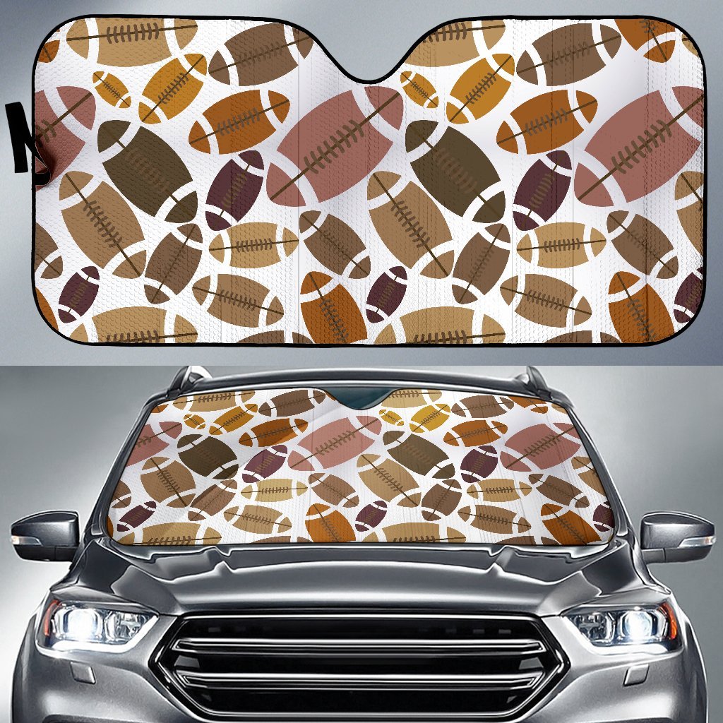 American Football Rugby Ball Pattern Print Car Sun Shade-grizzshop