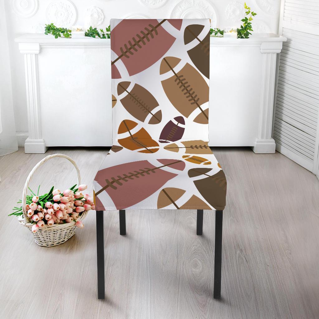 American Football Rugby Ball Pattern Print Chair Cover-grizzshop