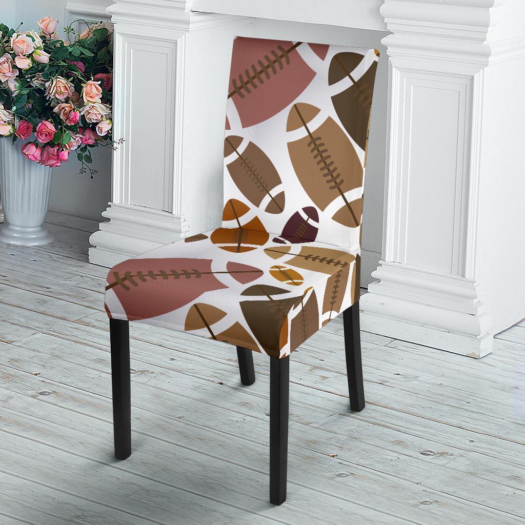 American Football Rugby Ball Pattern Print Chair Cover-grizzshop