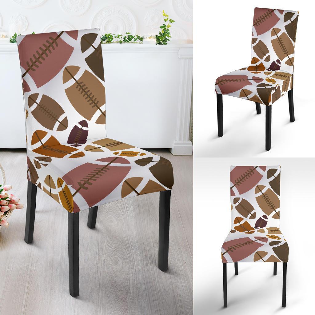 American Football Rugby Ball Pattern Print Chair Cover-grizzshop