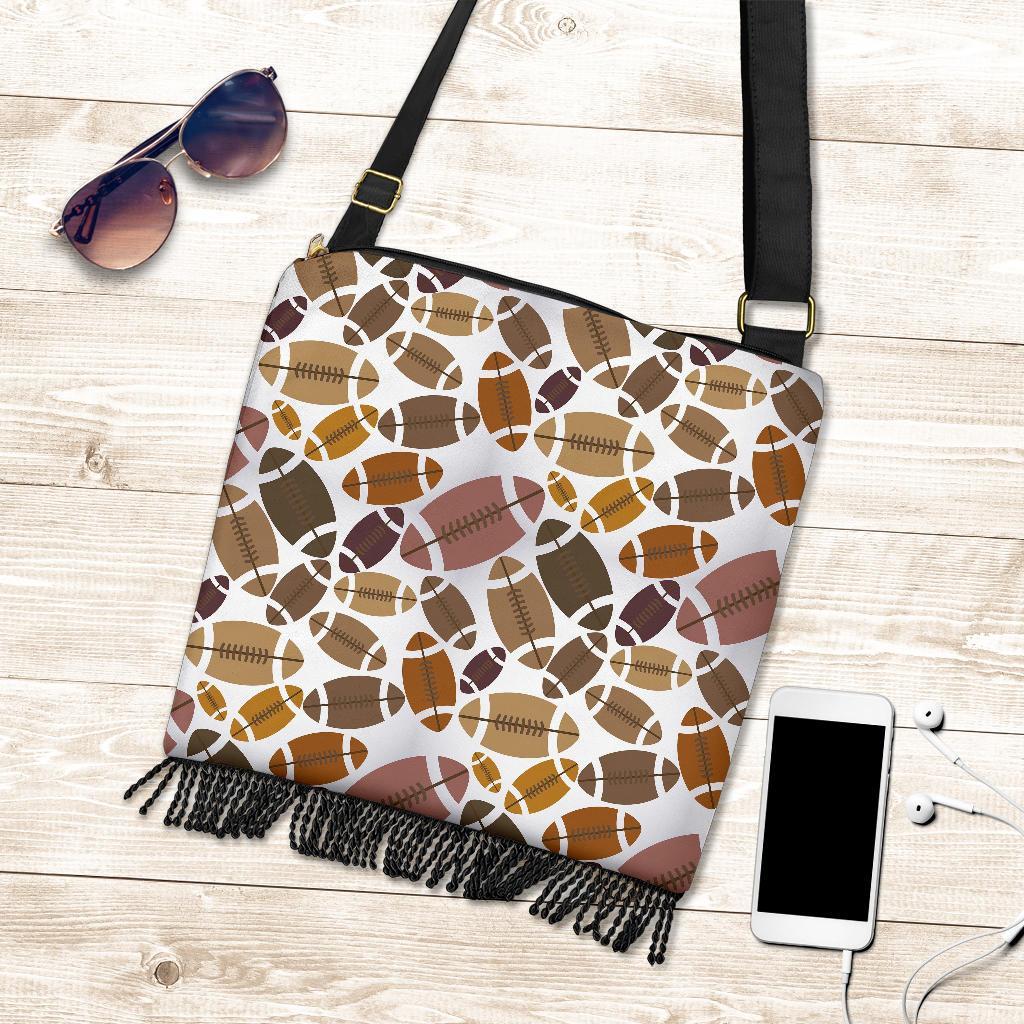 American Football Rugby Ball Pattern Print Crossbody bags-grizzshop