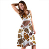 American Football Rugby Ball Pattern Print Dress-grizzshop