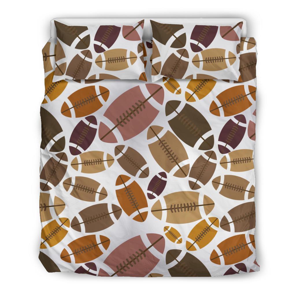 American Football Rugby Ball Pattern Print Duvet Cover Bedding Set-grizzshop