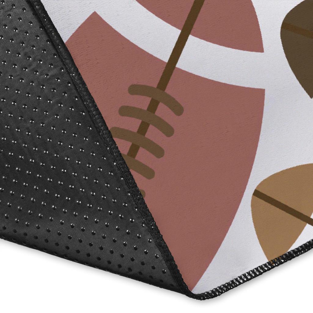 American Football Rugby Ball Pattern Print Floor Mat-grizzshop