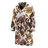 American Football Rugby Ball Pattern Print Men Long Robe-grizzshop