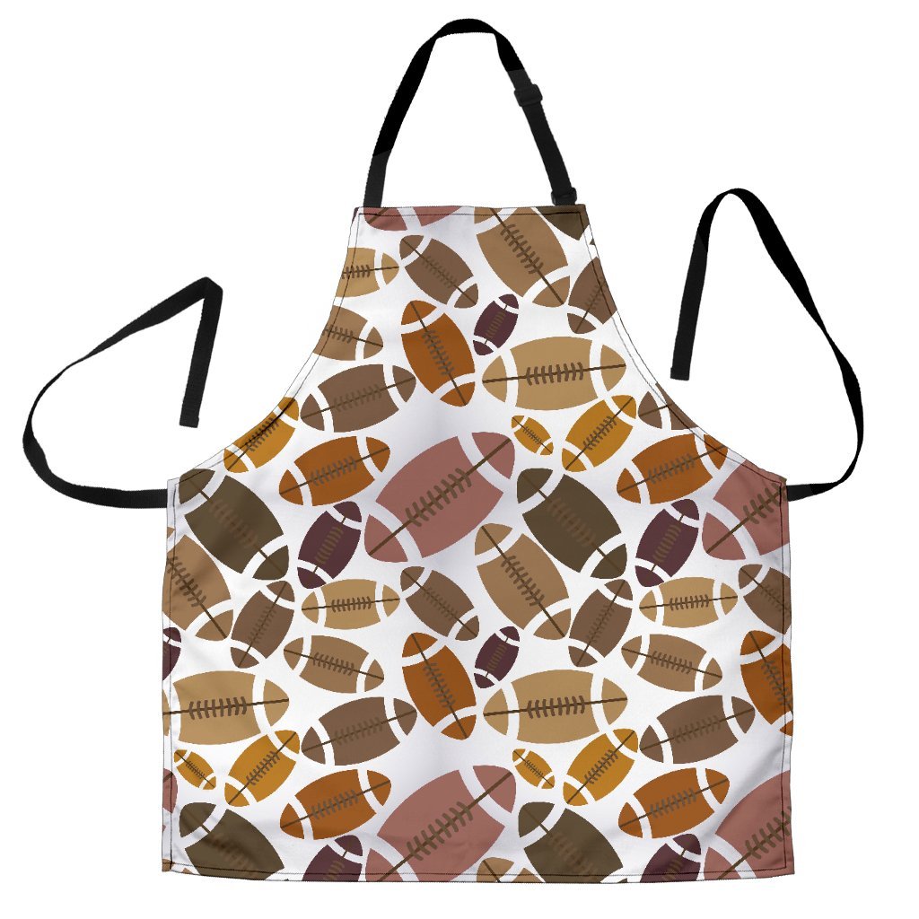 American Football Rugby Ball Pattern Print Men's Apron-grizzshop