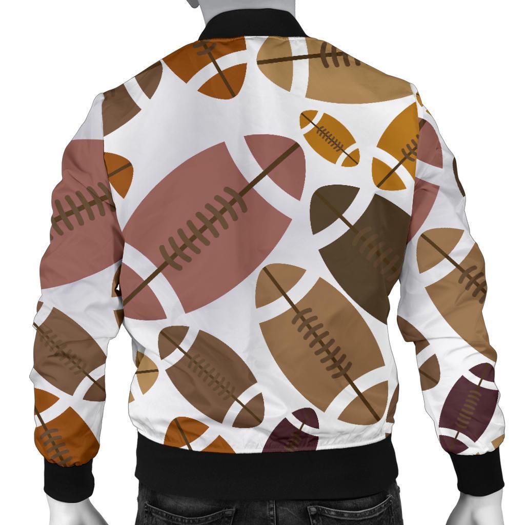 American Football Rugby Ball Pattern Print Men's Bomber Jacket-grizzshop