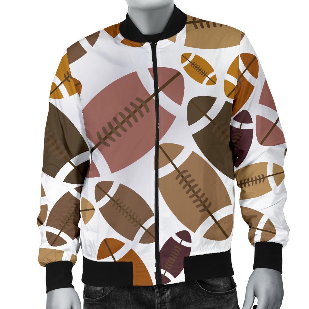 American Football Pattern Print Men's Bomber Jacket