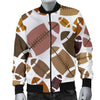 American Football Rugby Ball Pattern Print Men's Bomber Jacket-grizzshop