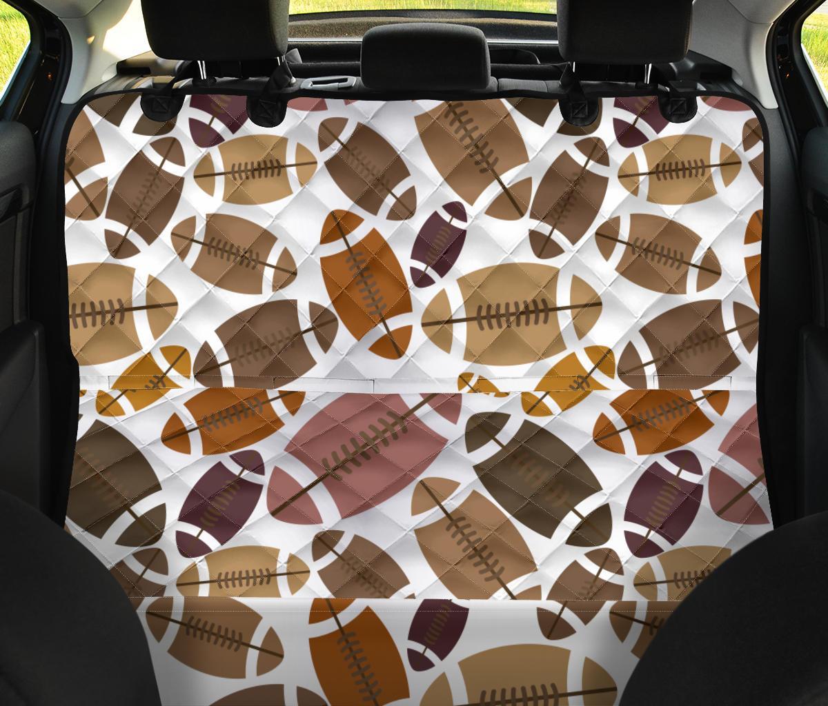 American Football Rugby Ball Pattern Print Pet Car Seat Cover-grizzshop