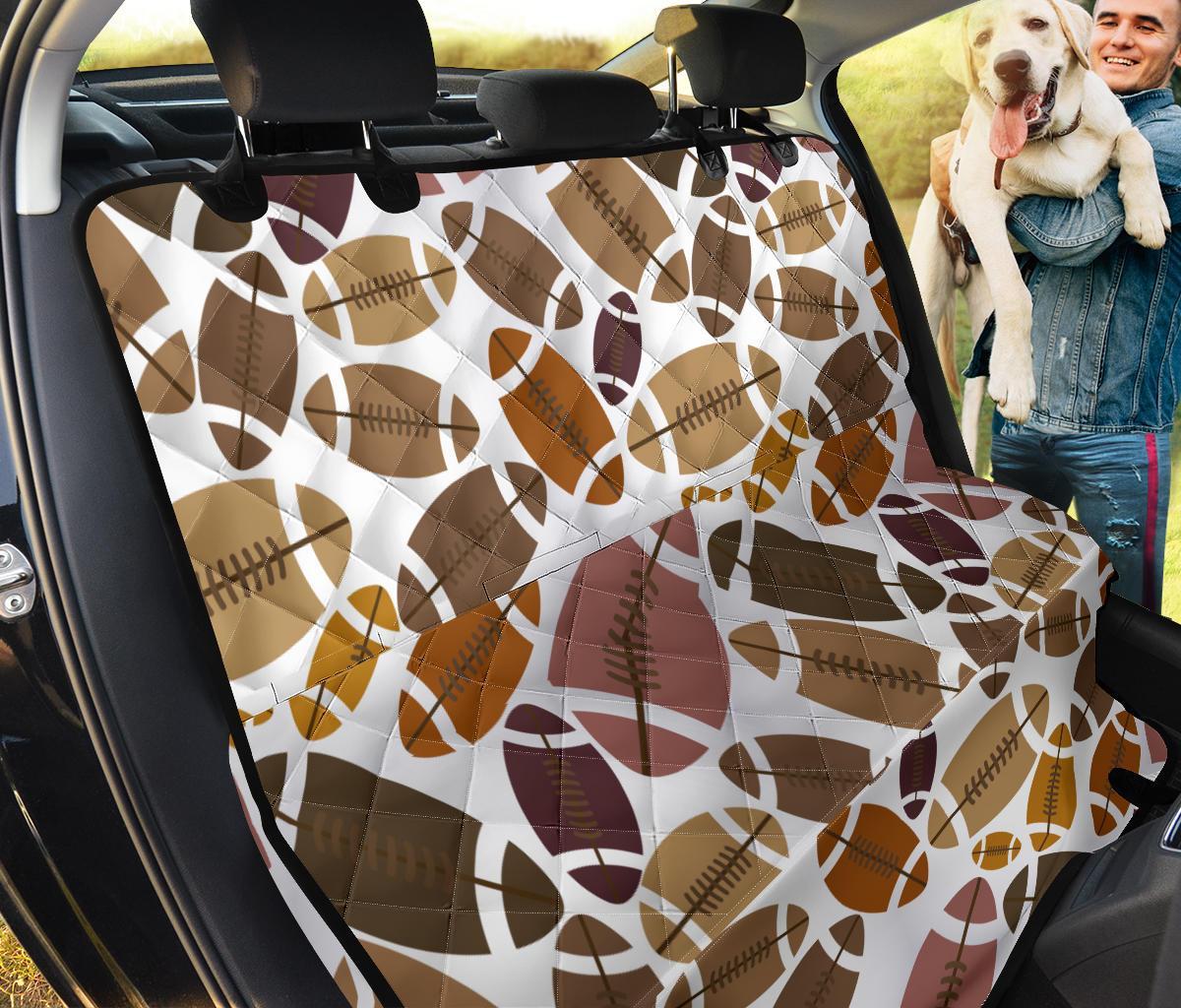 American Football Rugby Ball Pattern Print Pet Car Seat Cover-grizzshop