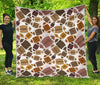 American Football Rugby Ball Pattern Print Quilt-grizzshop