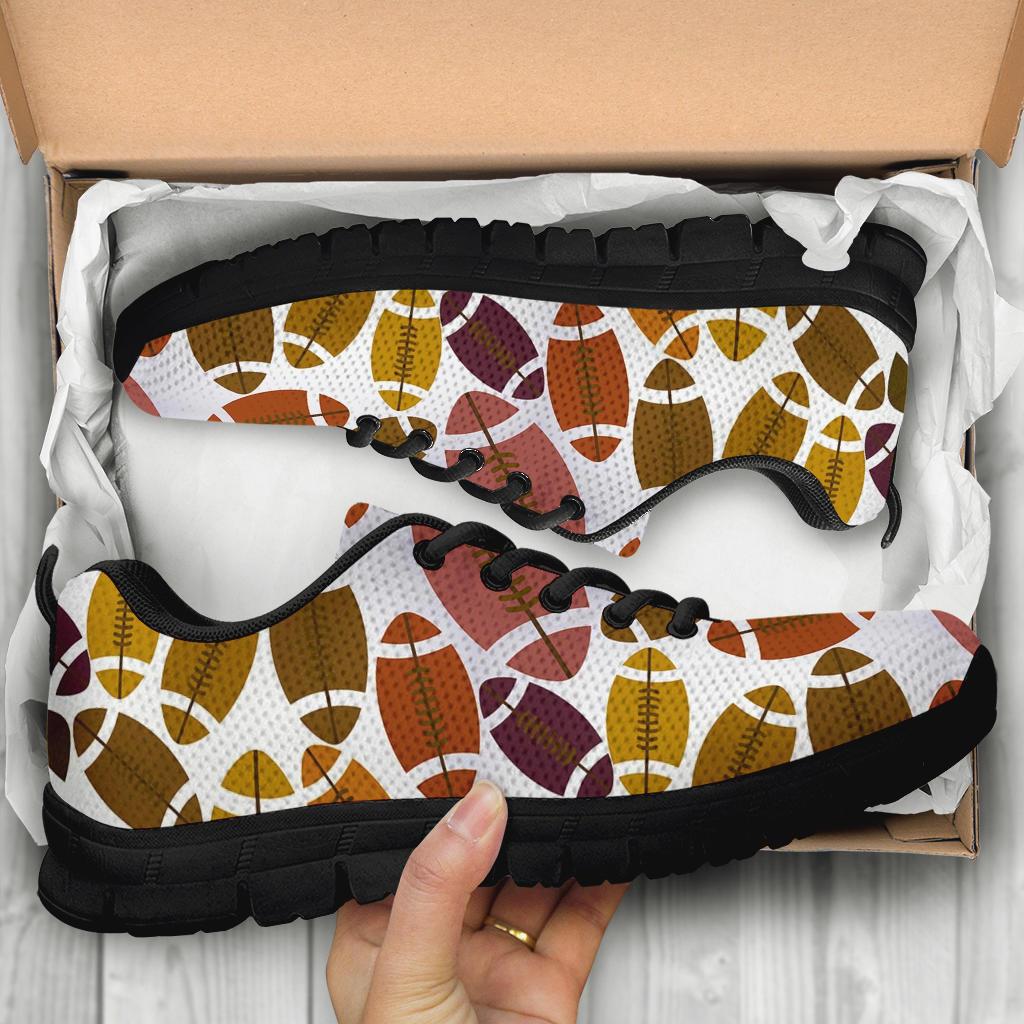 American Football Rugby Ball Pattern Print Sneaker Shoes For Men Women-grizzshop