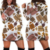 American Football Rugby Ball Pattern Print Women Hoodie Dress-grizzshop